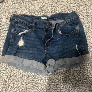Old Navy Dark Blue Rolled Cuff Denim Shorts